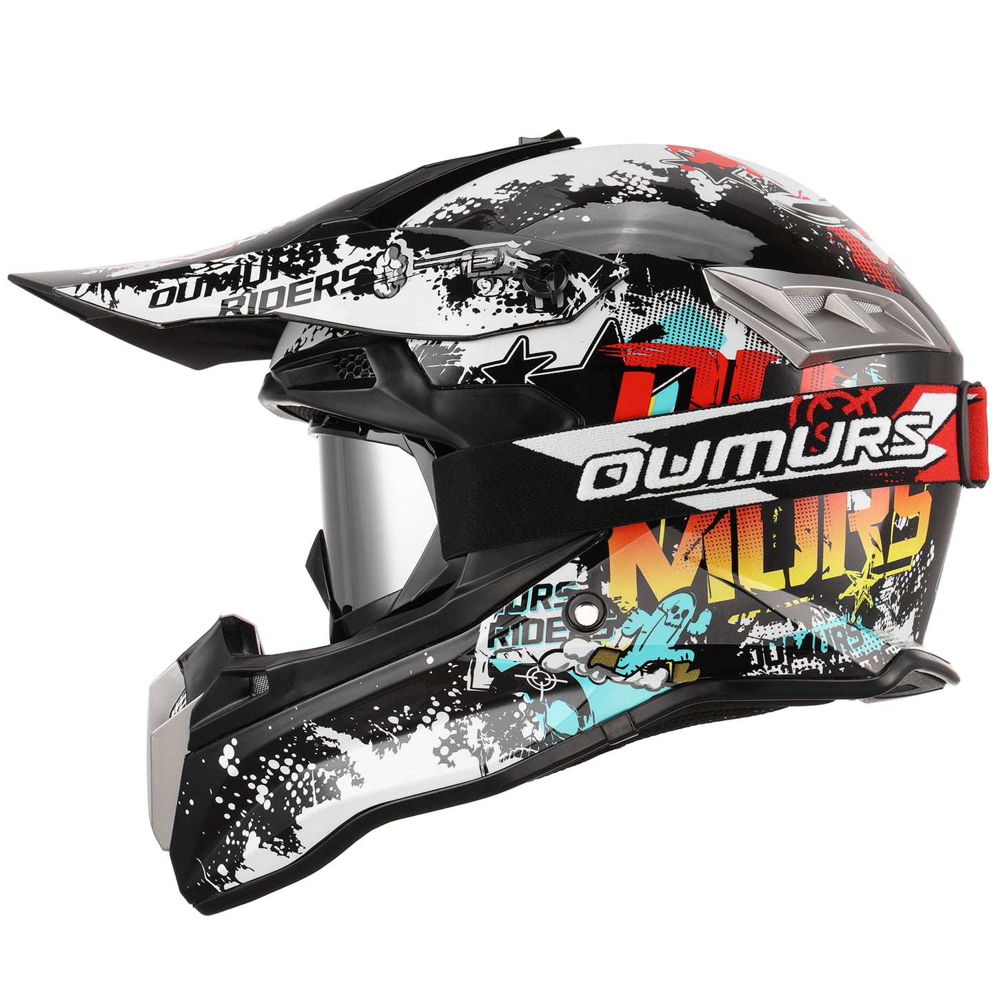 DOT Adult Dirt Bike Helmet White Cowboy