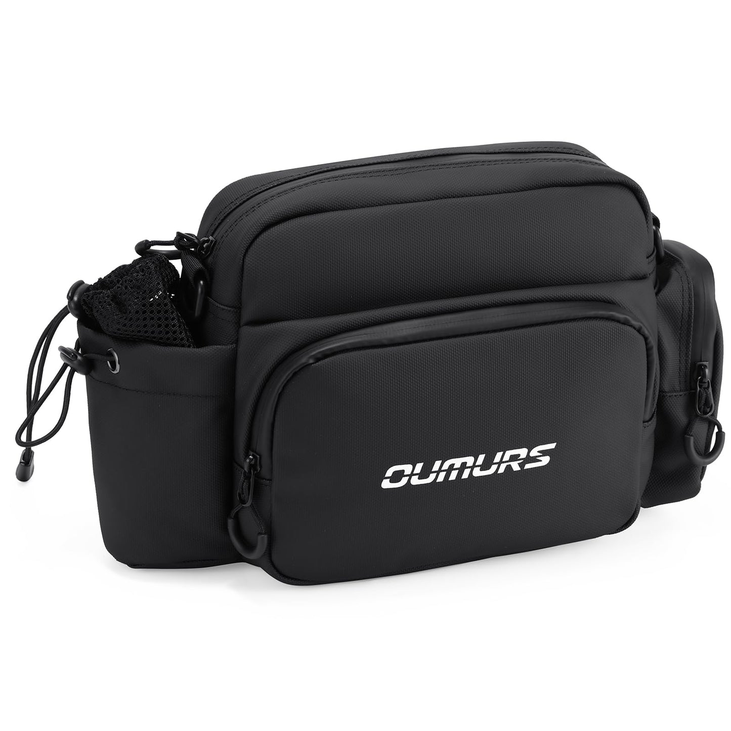 Oumurs Universal 1800D Motorcycle Handlebar Bag Water-resistant Sissy Bar Bag Reflective