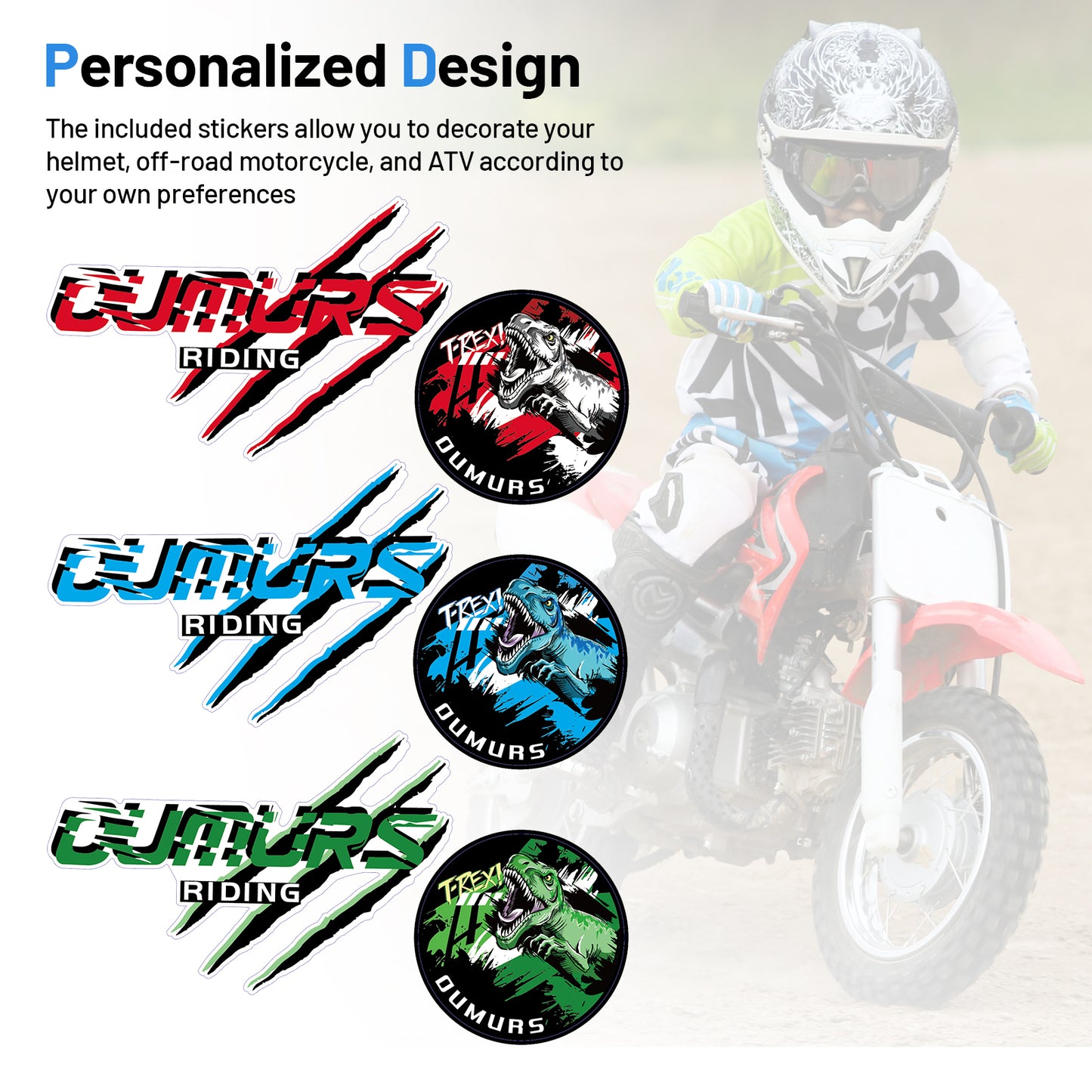 Kids Motocross Jersey Dinosaur for Dirt Bike