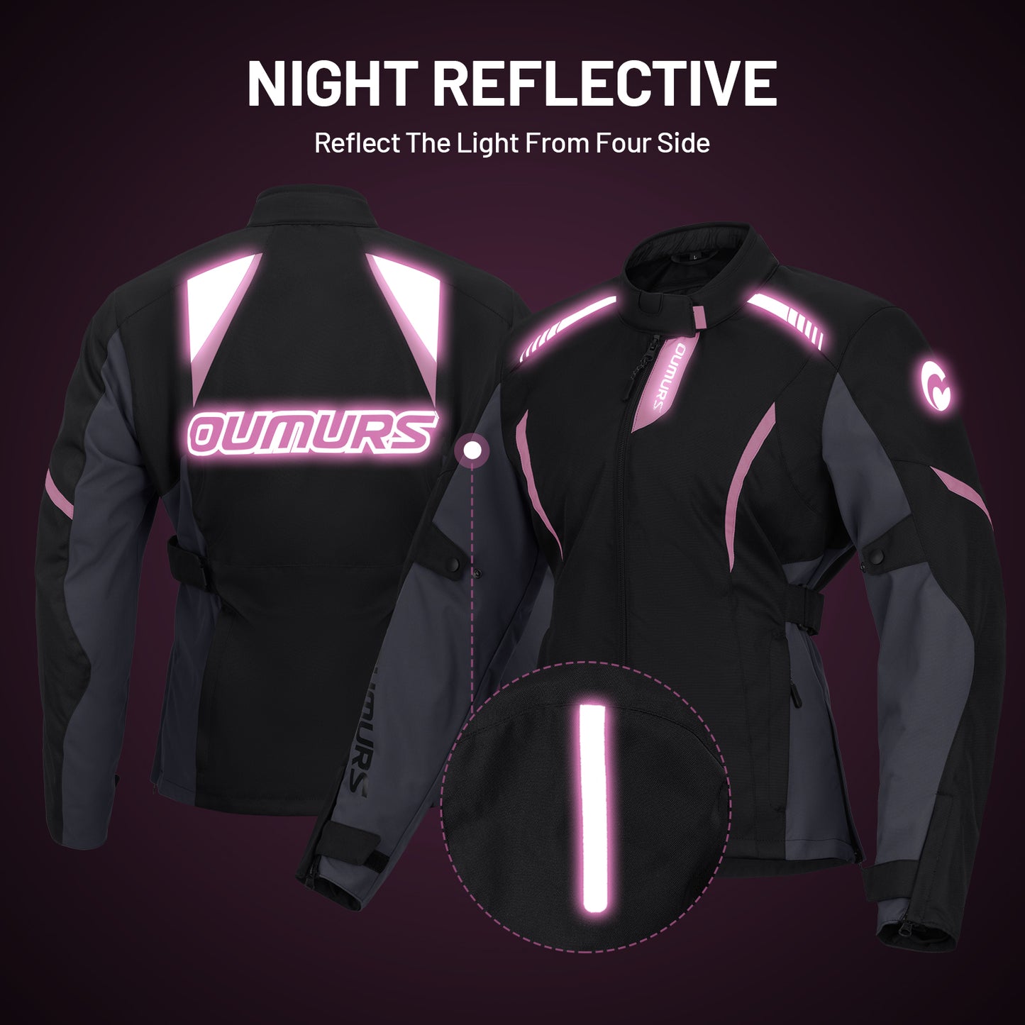 Motorcycle Jacket Black Pink