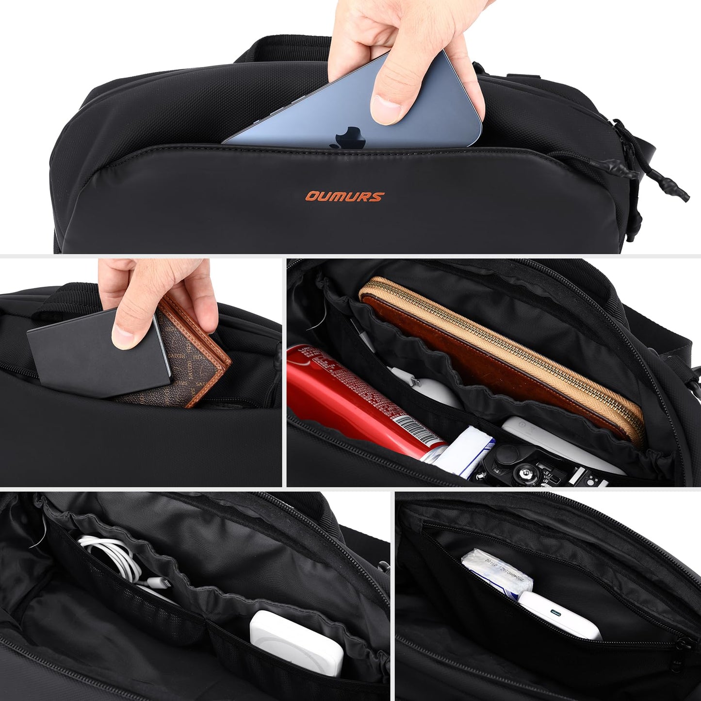 Oumurs 4L Crossbody Bag Sling Backpack for Men and Women