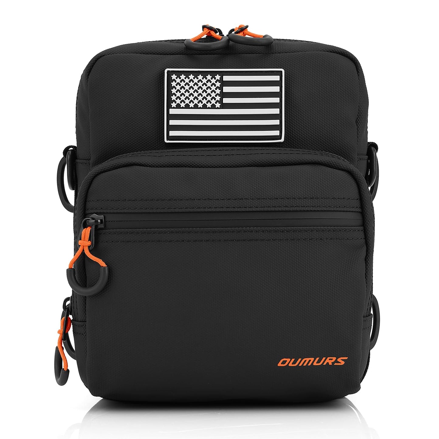 Oumurs Motorcycle Handlebar Bags,1800D Water-resistant Universal Bar bag American Flag Sissy Bar Bag