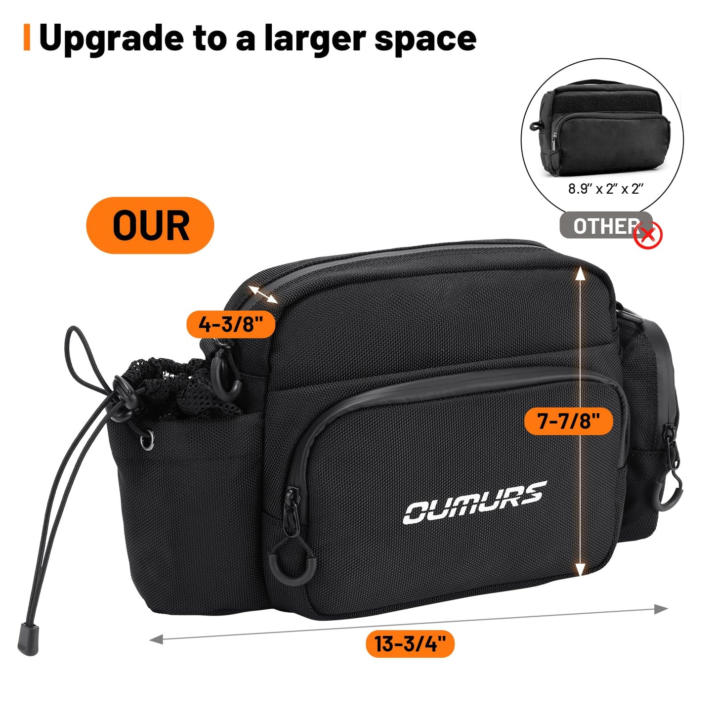Oumurs Motorcycle Handlebar Bag 1680D Water-Resistant 18L,Sissy Bar Bag Bike