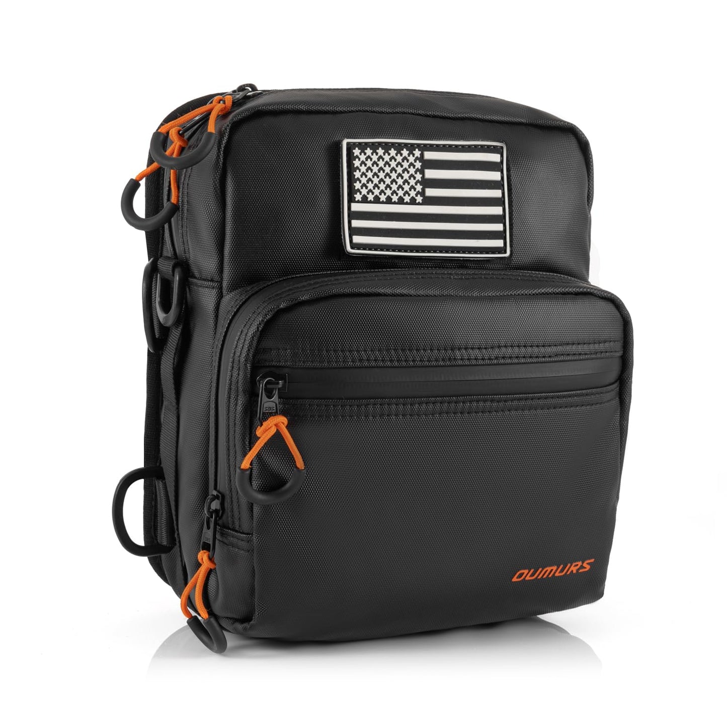 Oumurs Motorcycle Handlebar Bags,Water-resistant Universal Bar bag American Flag Sissy Bar Bag Front Fork Storage Accessory Bag, For Softail Dyna Sportsters Dirt Bike Scooter E-bike Bicycle