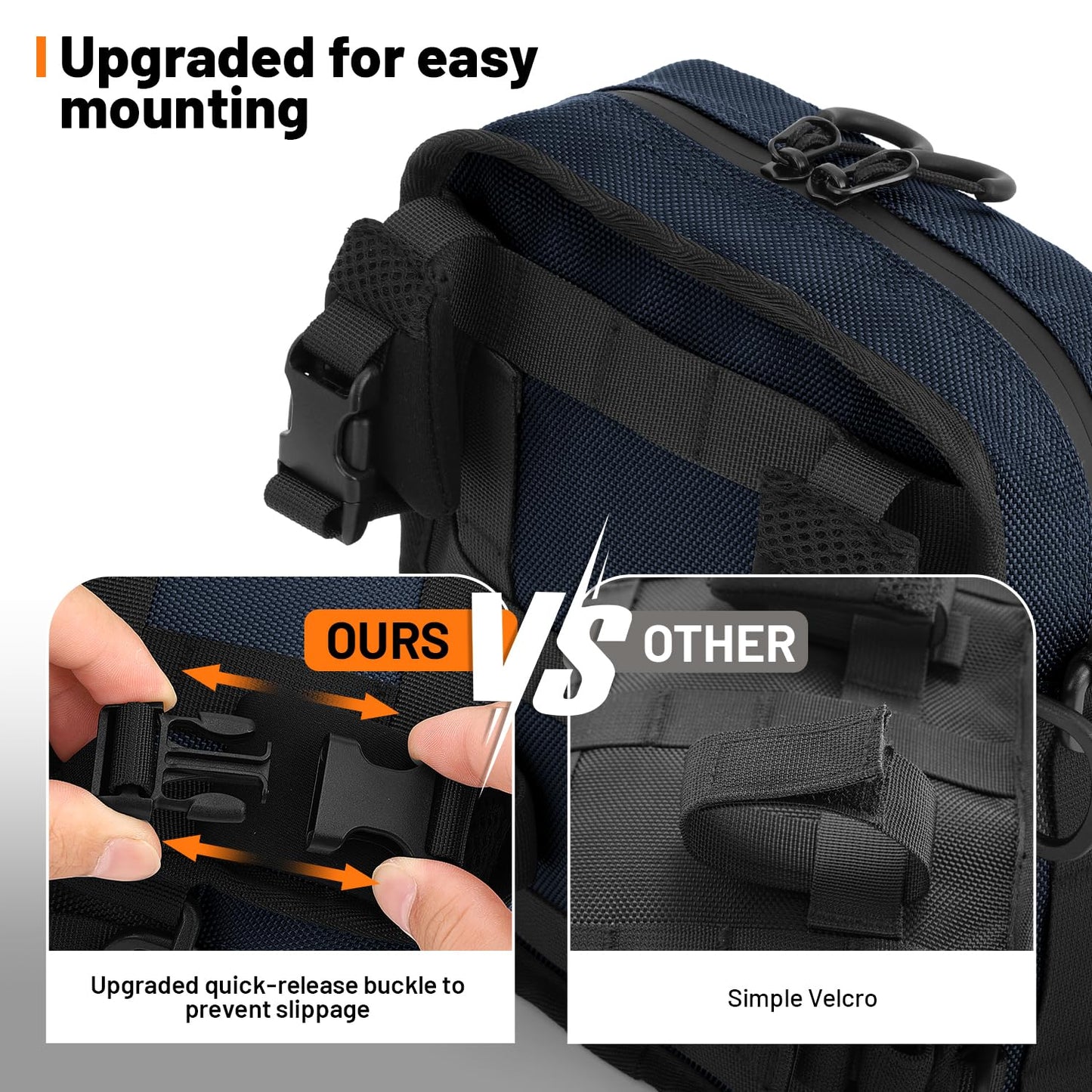 OUMURS Motorcycle Handlebar Bag,Universal Bar bag American Flag 1680D Water-resistant Sissy Bar Bag