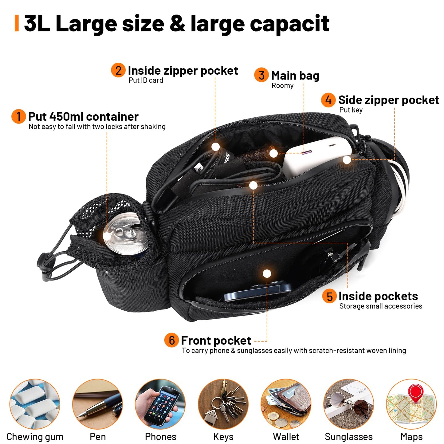 Oumurs Motorcycle Handlebar Bag 1680D Water-Resistant 18L,Sissy Bar Bag Bike
