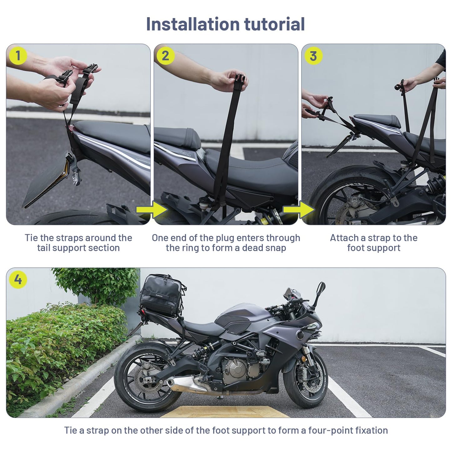 OUMURS Waterproof Motorcycle tail Bag With Rain Cover,45-60L Expandable Large Capacity