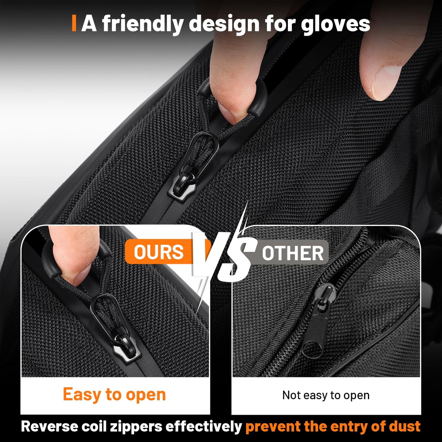 Oumurs Motorcycle Handlebar Bag 1680D Water-Resistant 18L,Sissy Bar Bag Bike