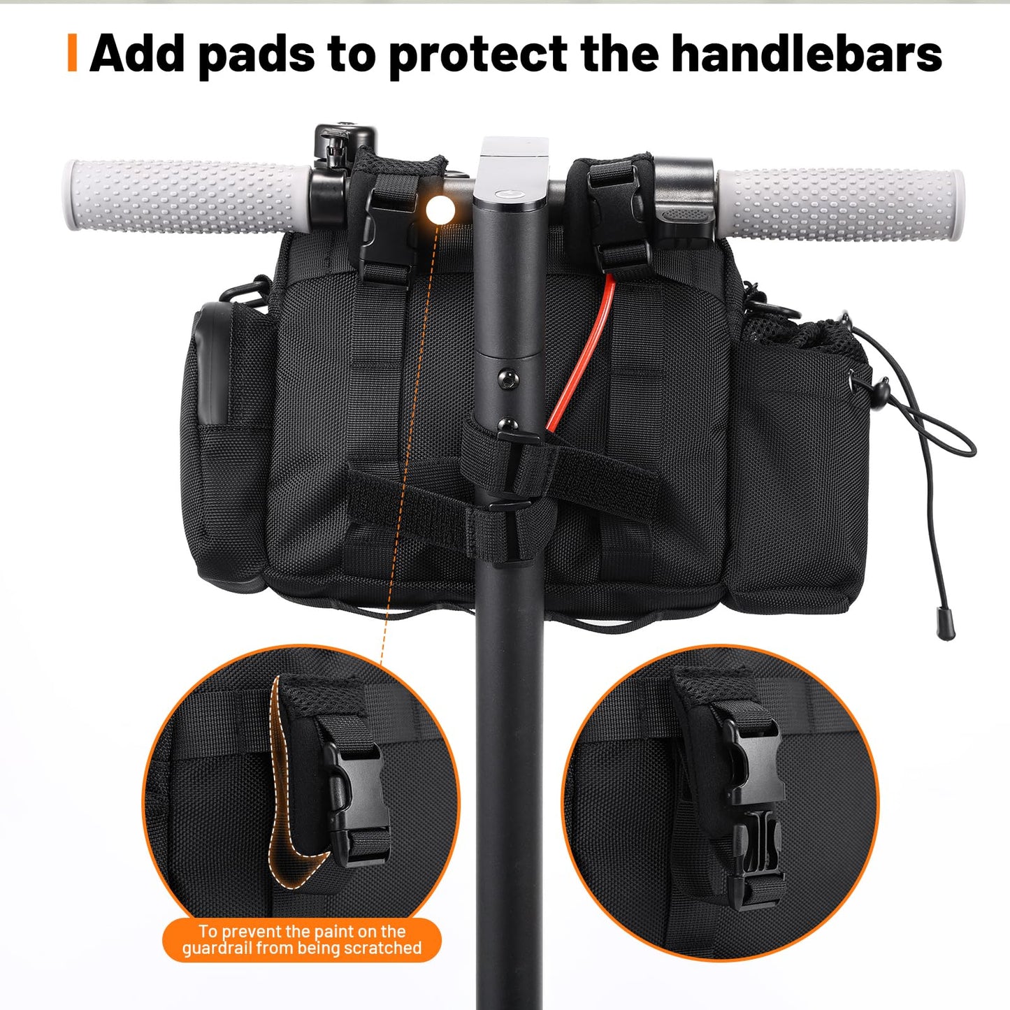 Oumurs Motorcycle Handlebar Bag 1680D Water-Resistant 18L,Sissy Bar Bag Bike
