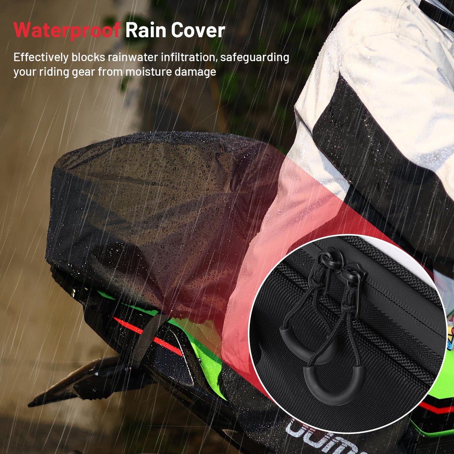 Oumurs 22L-34L Motorcycles Tail Bag,Reflective Backpack 600D RPET Fabric Motorcycle Bags Back Seat Luggage Bags