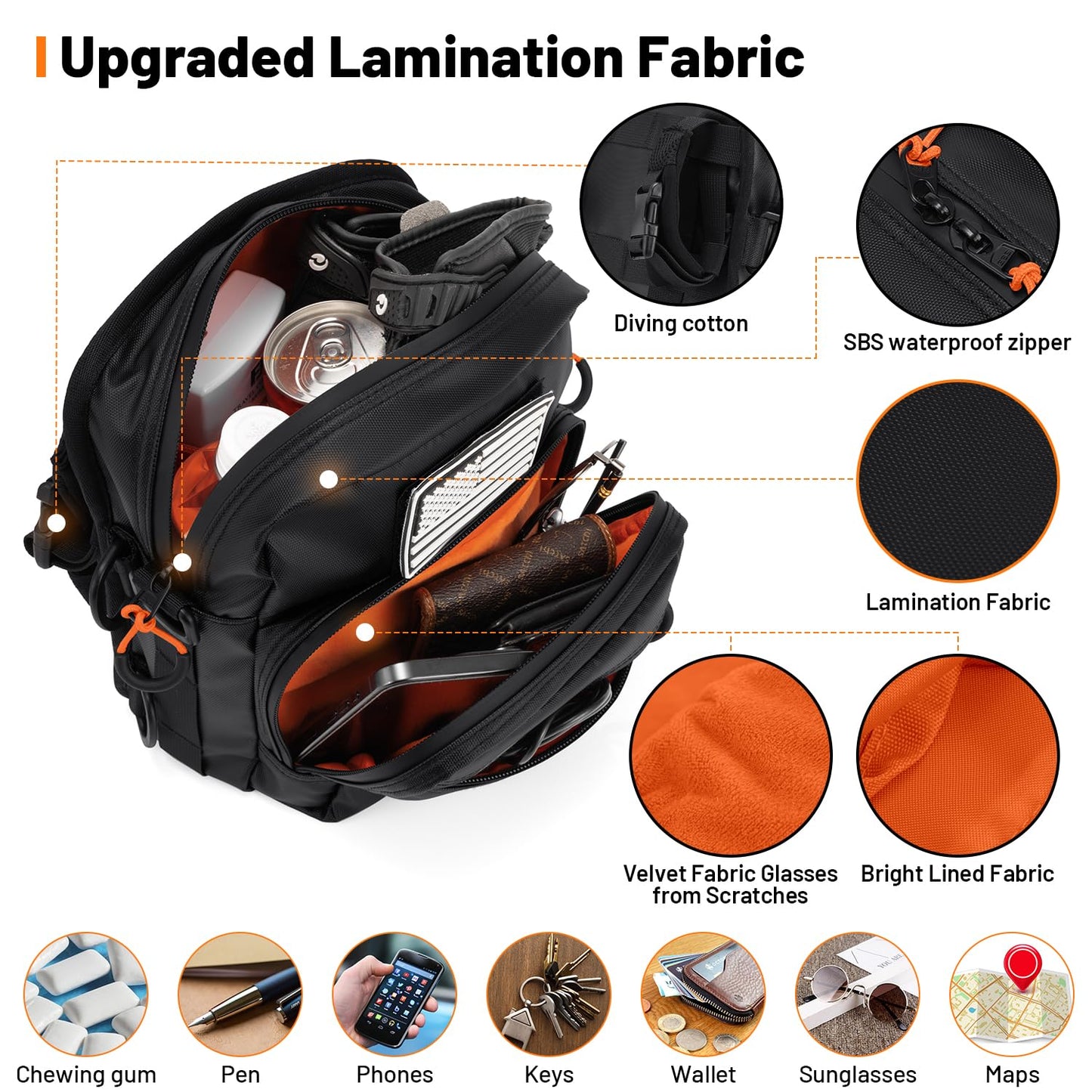 Oumurs Motorcycle Handlebar Bags,Water-resistant Universal Bar bag American Flag Sissy Bar Bag Front Fork Storage Accessory Bag, For Softail Dyna Sportsters Dirt Bike Scooter E-bike Bicycle