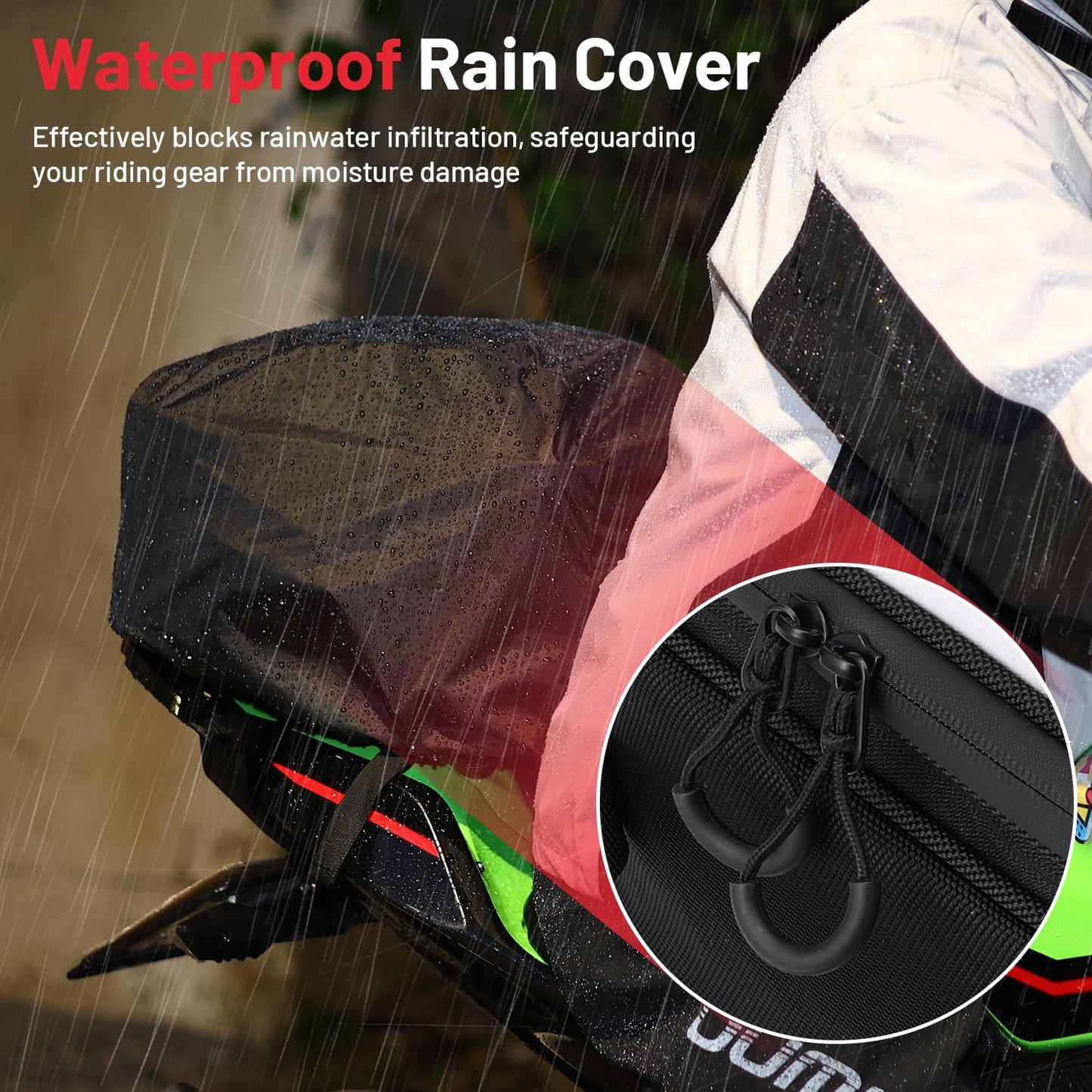 Oumurs 22L-34L Motorcycles Tail Bag,Reflective Backpack 1680D Oxford Motorcycle Bags Back Seat Luggage Bags
