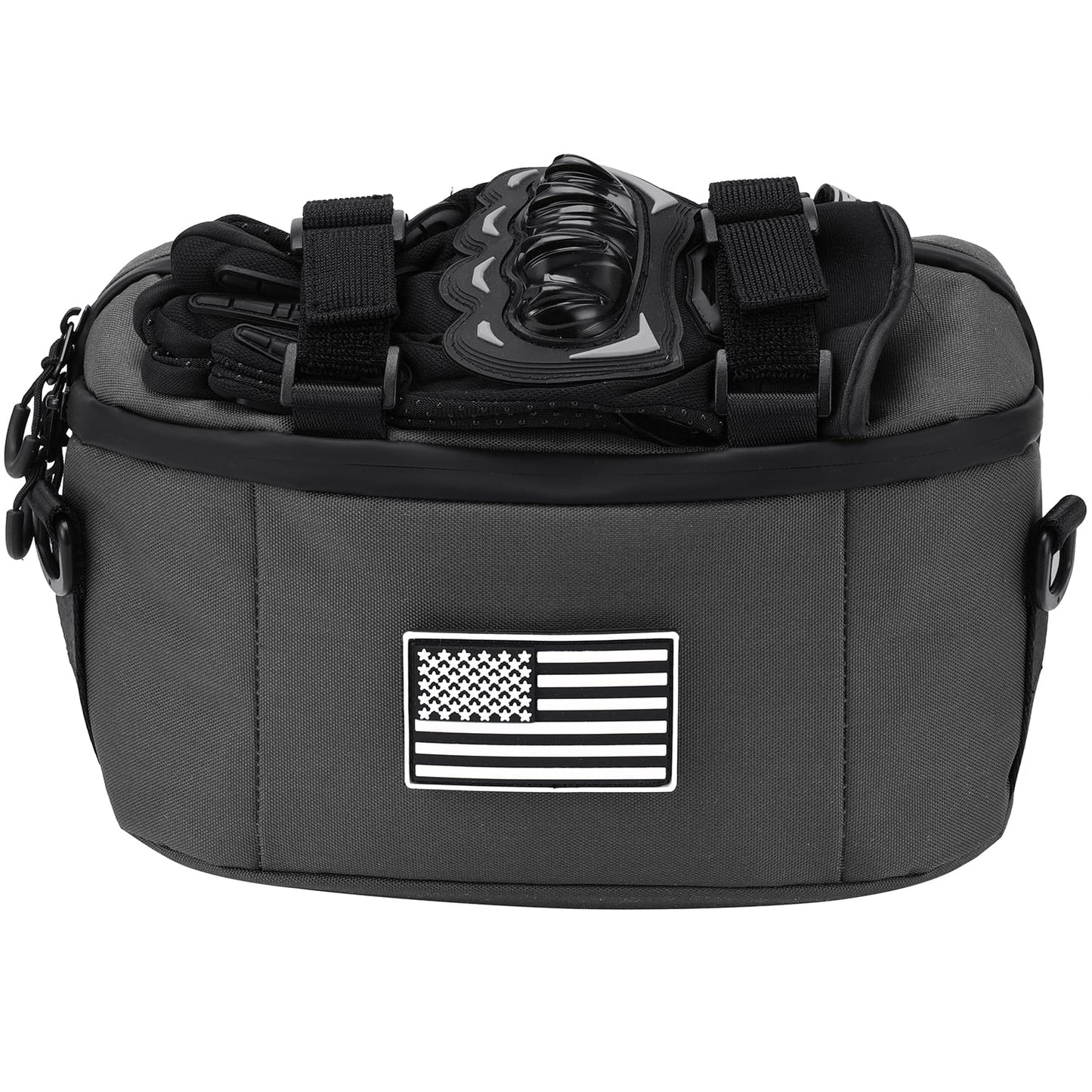 Motorcycle Handlebar Bag,600D Nylon Oxford Universal Bar bag American Flag Sissy Bar Bag Front Fork Storage Accessory Bag