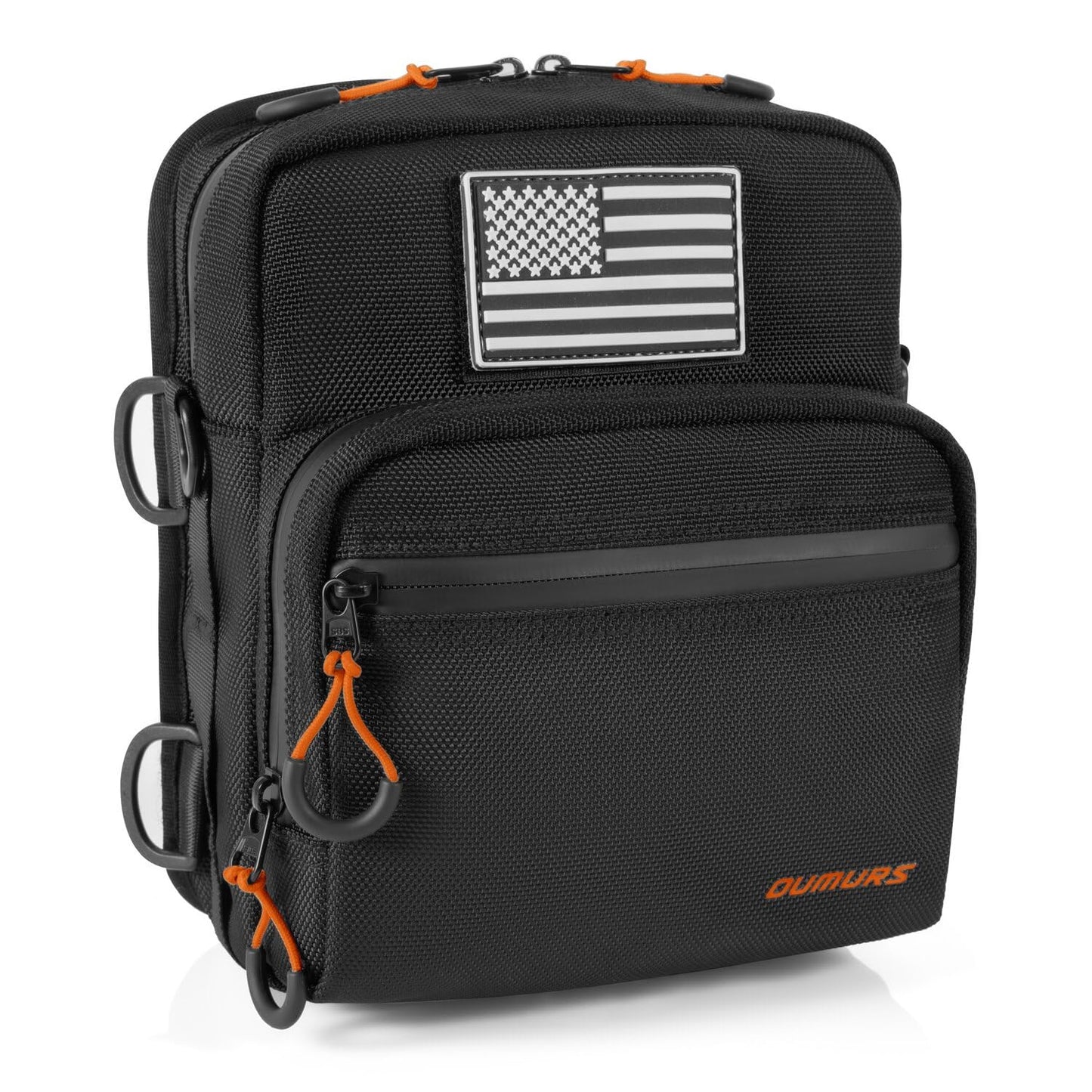 Oumurs Motorcycle Handlebar Bags,1680D Water-resistant Universal Bar bag American Flag Sissy Bar Bag