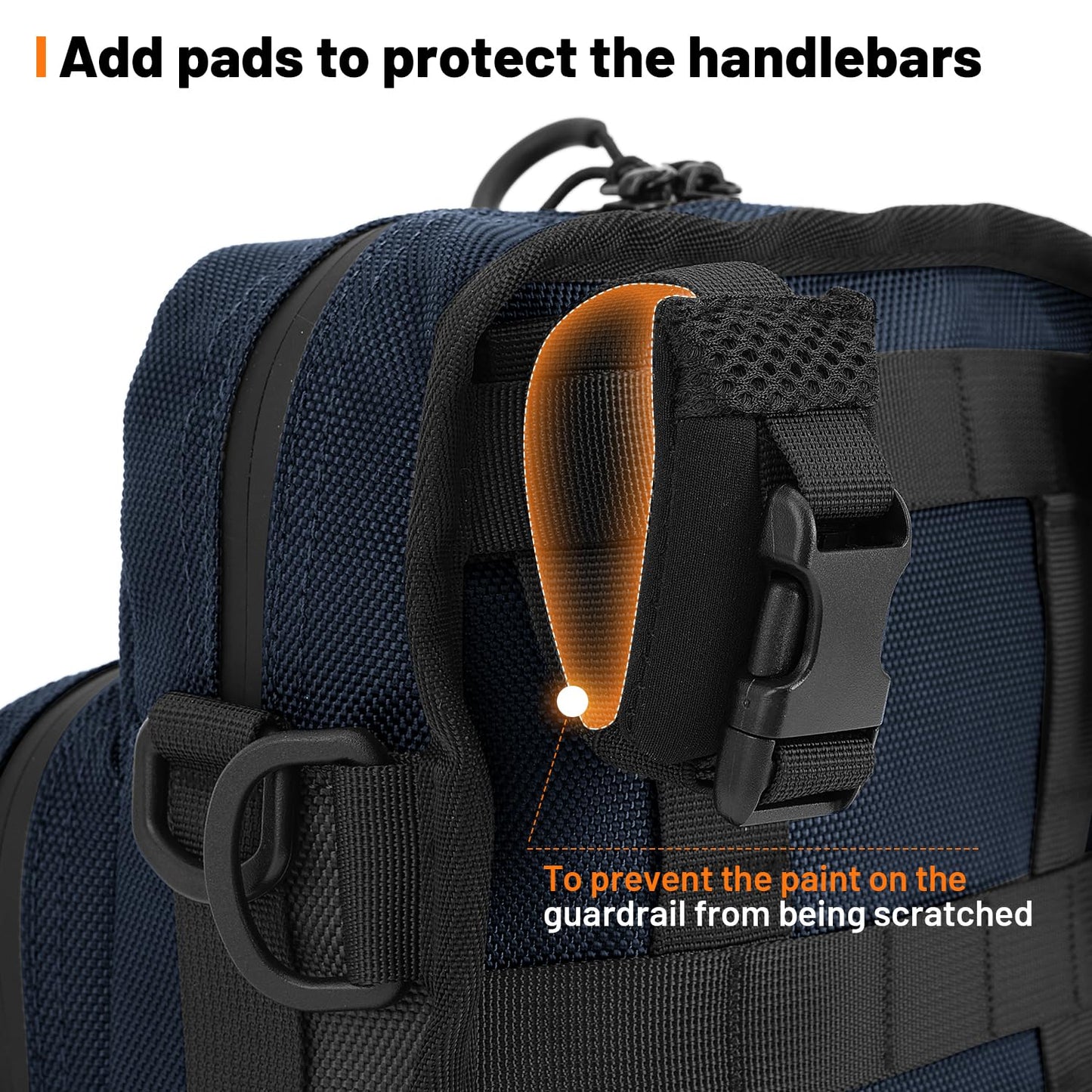 OUMURS Motorcycle Handlebar Bag,Universal Bar bag American Flag 1680D Water-resistant Sissy Bar Bag