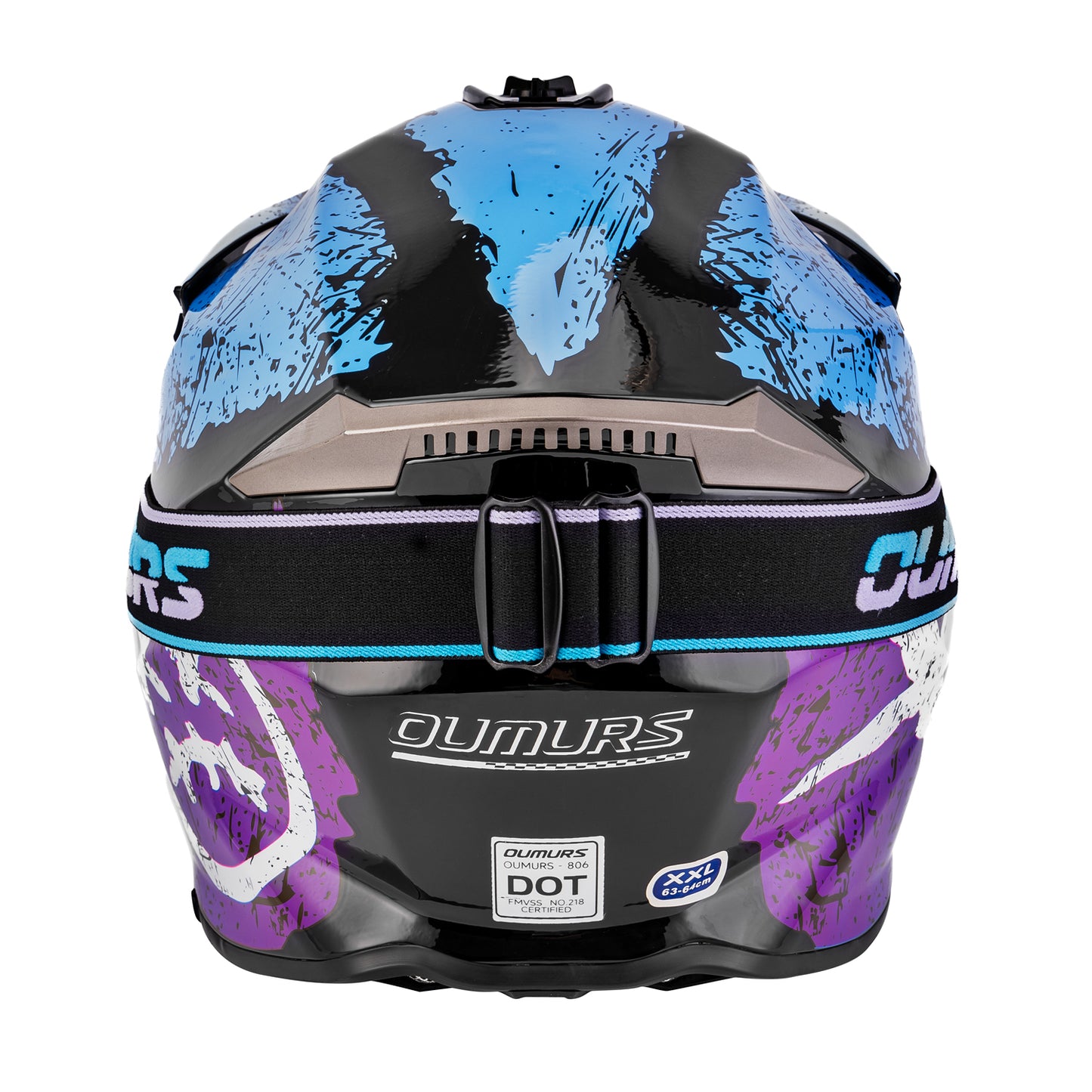 Adult ATV Dirt Bike Helmet Crazy Blue
