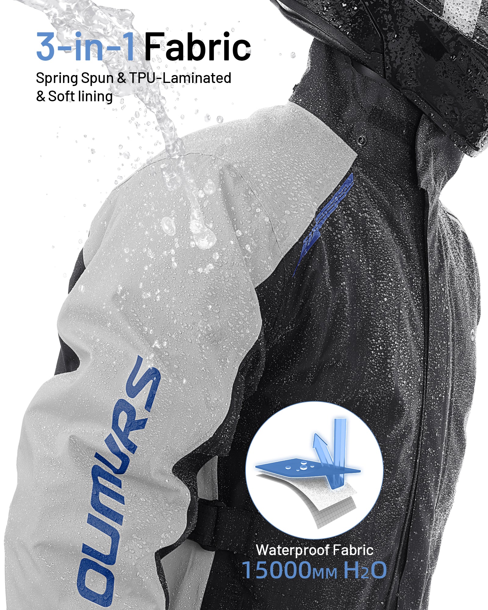 Motorcycle Rain Suit Black Grey