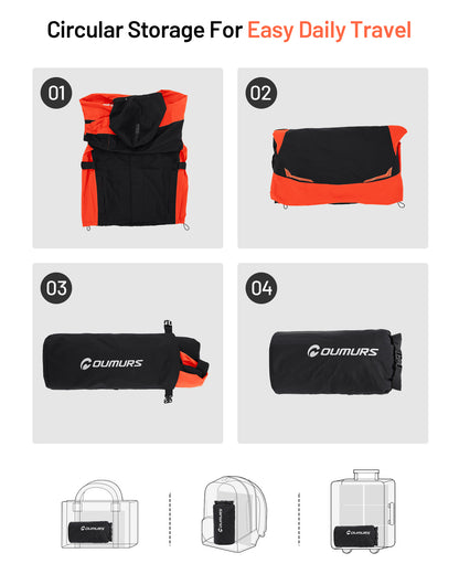 Motorcycle Rain Suit Black Orange