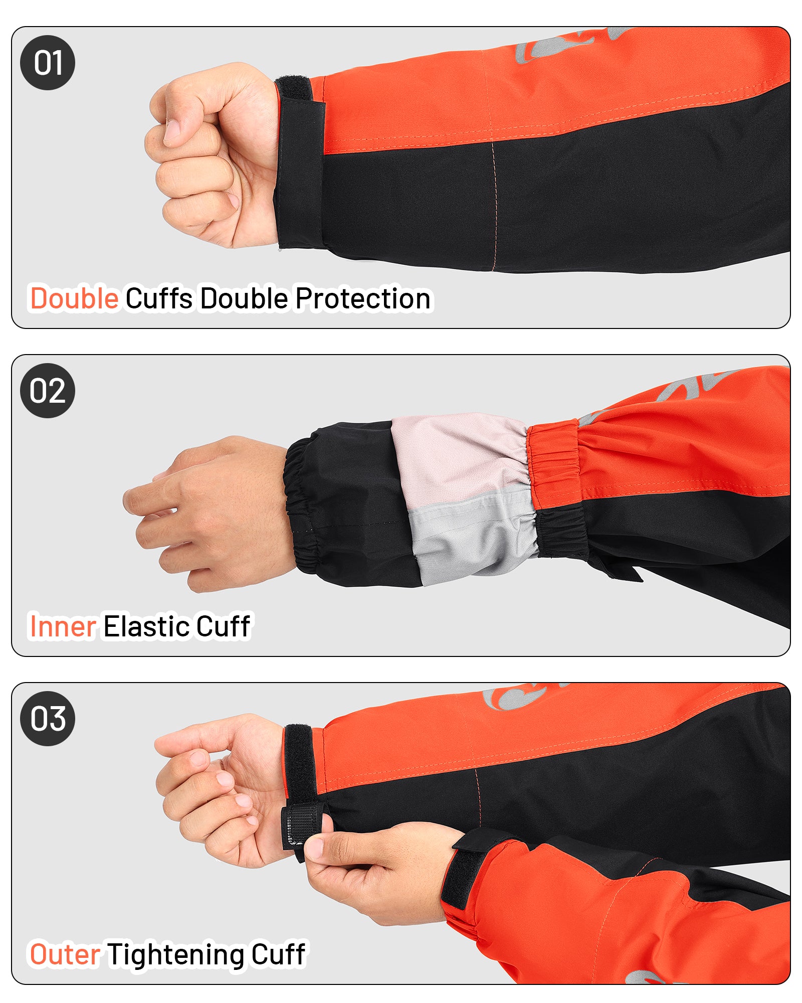 Motorcycle Rain Suit Black Orange