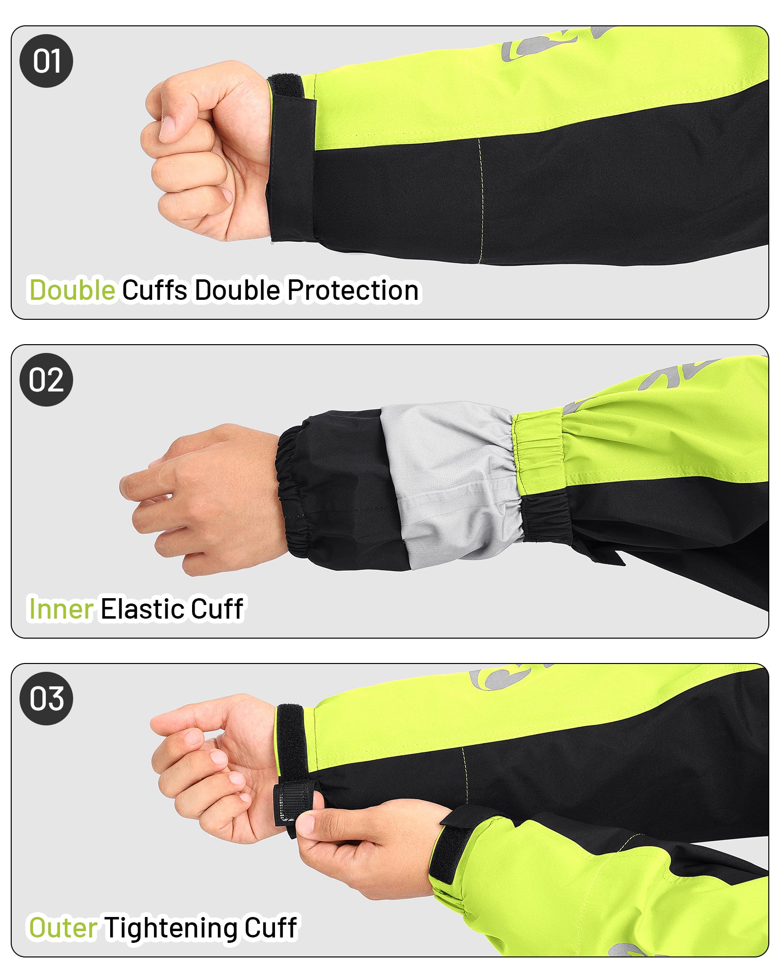 Motorcycle Rain Suit Black Green