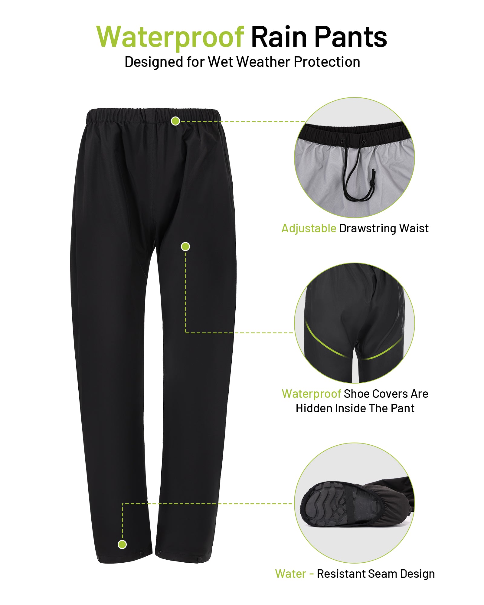 Motorcycle Rain Suit Black Green