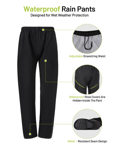 Motorcycle Rain Suit Black Green