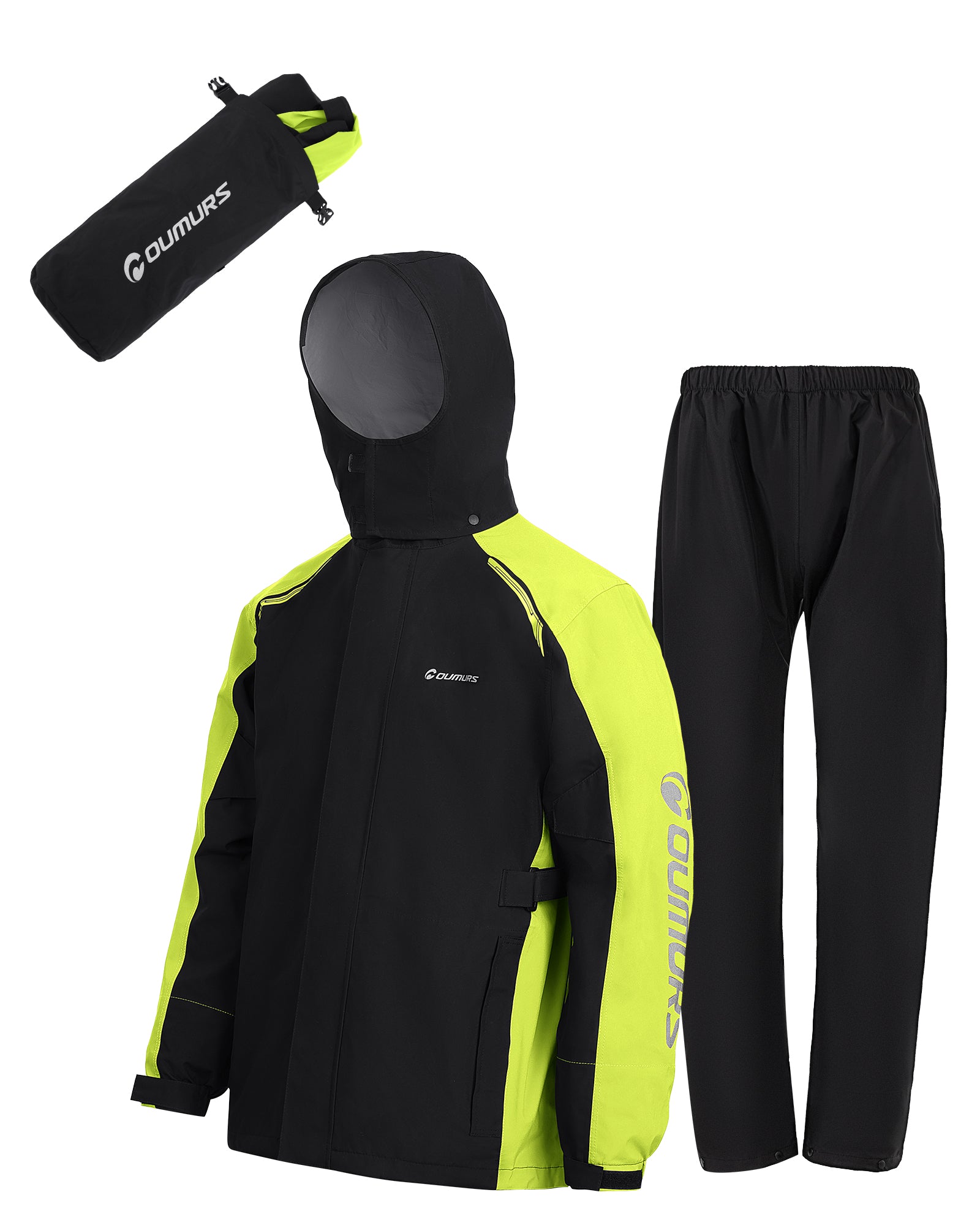 Motorcycle Rain Suit Black Green