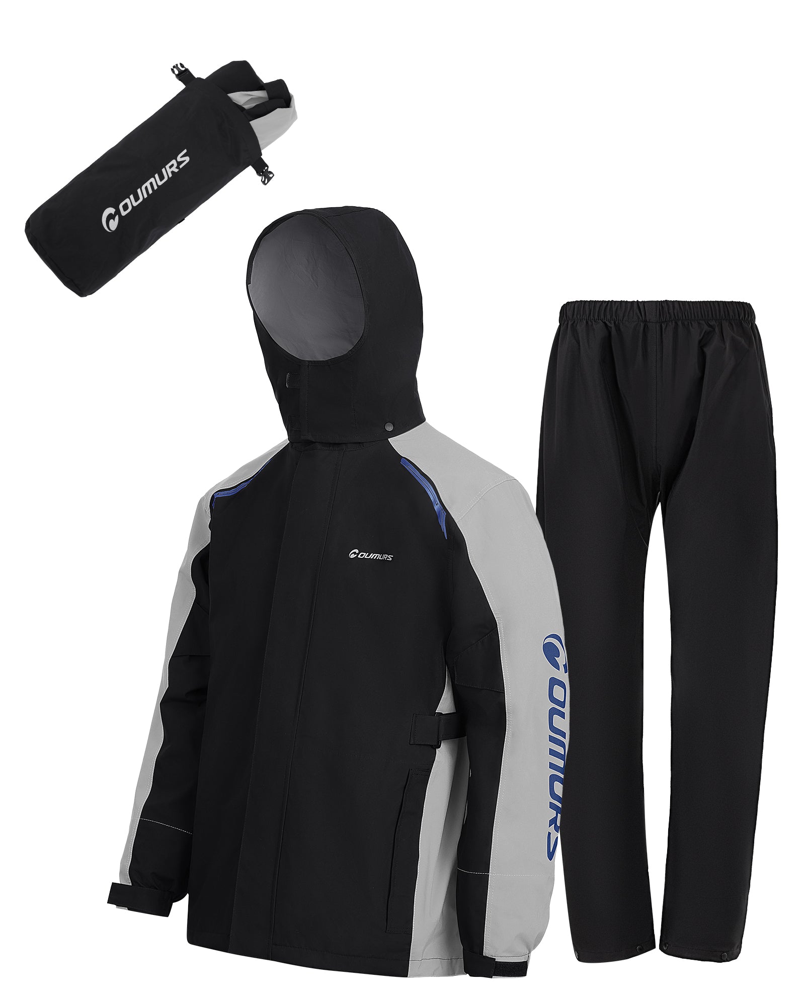 Motorcycle Rain Suit Black Grey