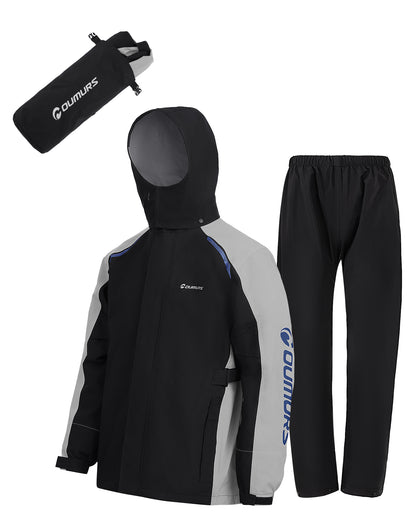 Motorcycle Rain Suit Black Grey