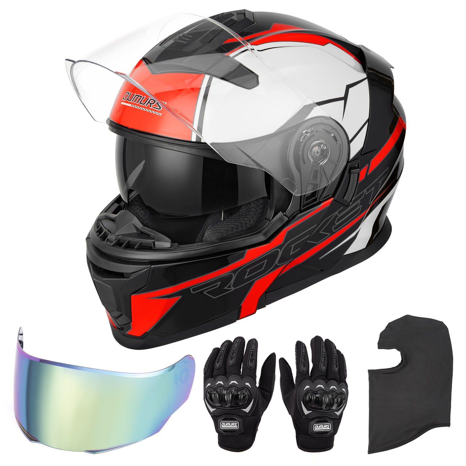 Modular Motorcycle Helmets Full Face Rocket Black
