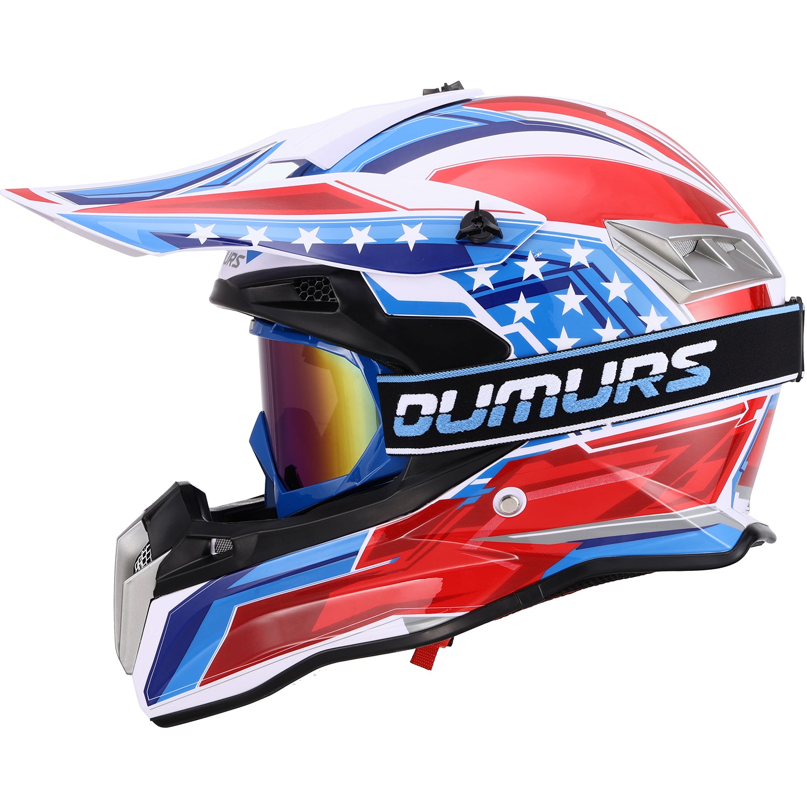 DOT Adult Dirt Bike Helmet Blue Star