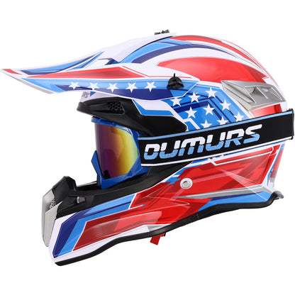 DOT Adult Dirt Bike Helmet Blue Star