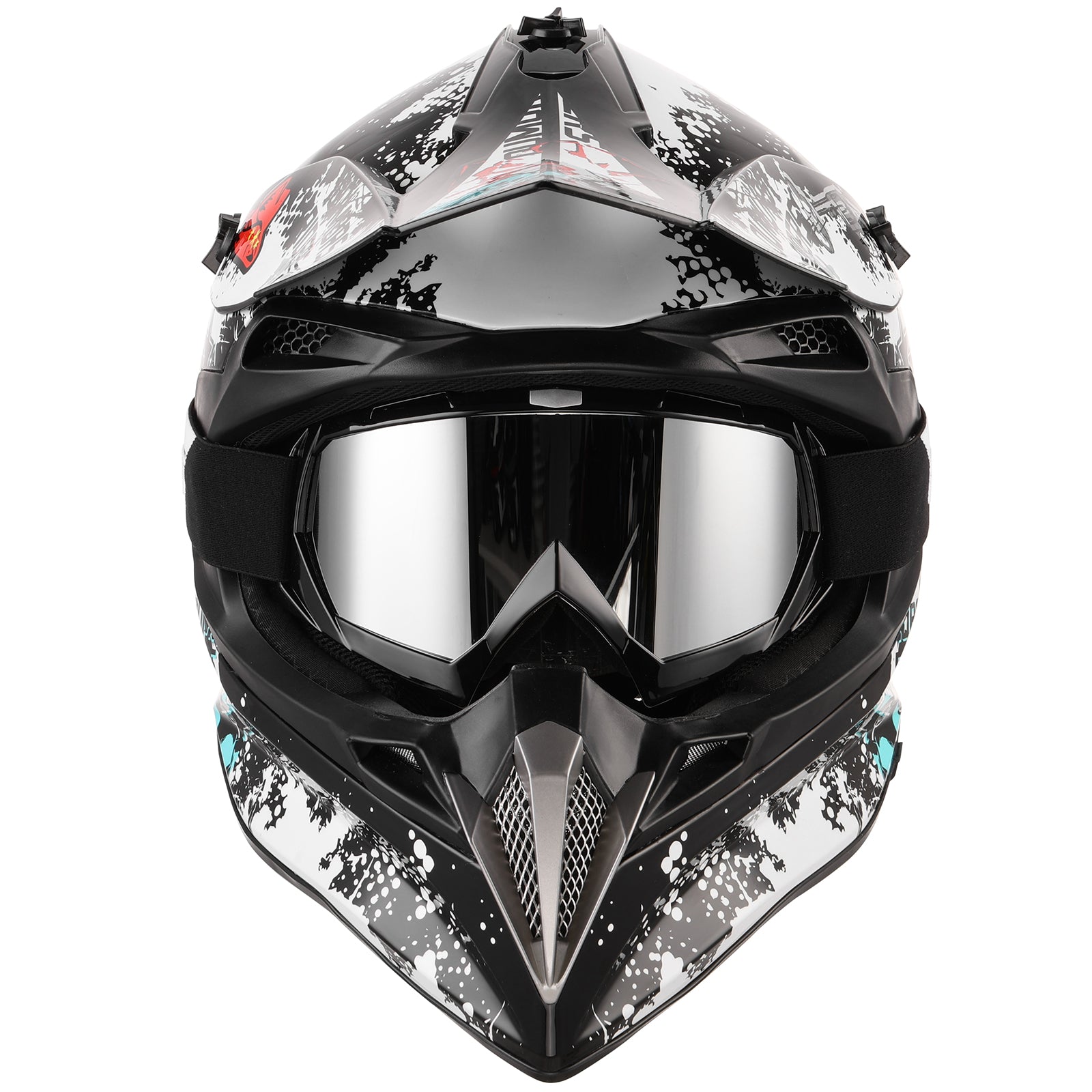 DOT Adult Dirt Bike Helmet White Cowboy