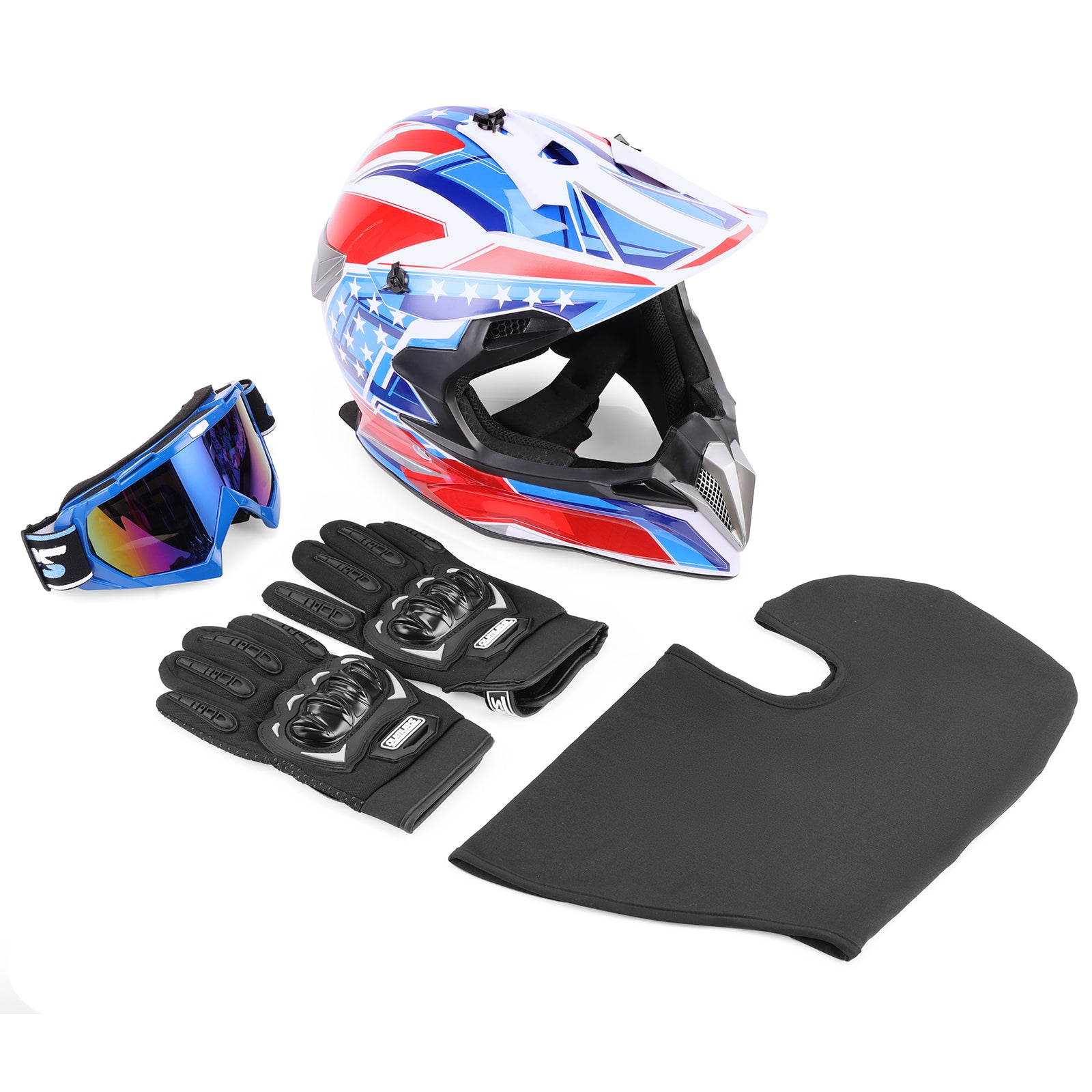 DOT Adult Dirt Bike Helmet Blue Star
