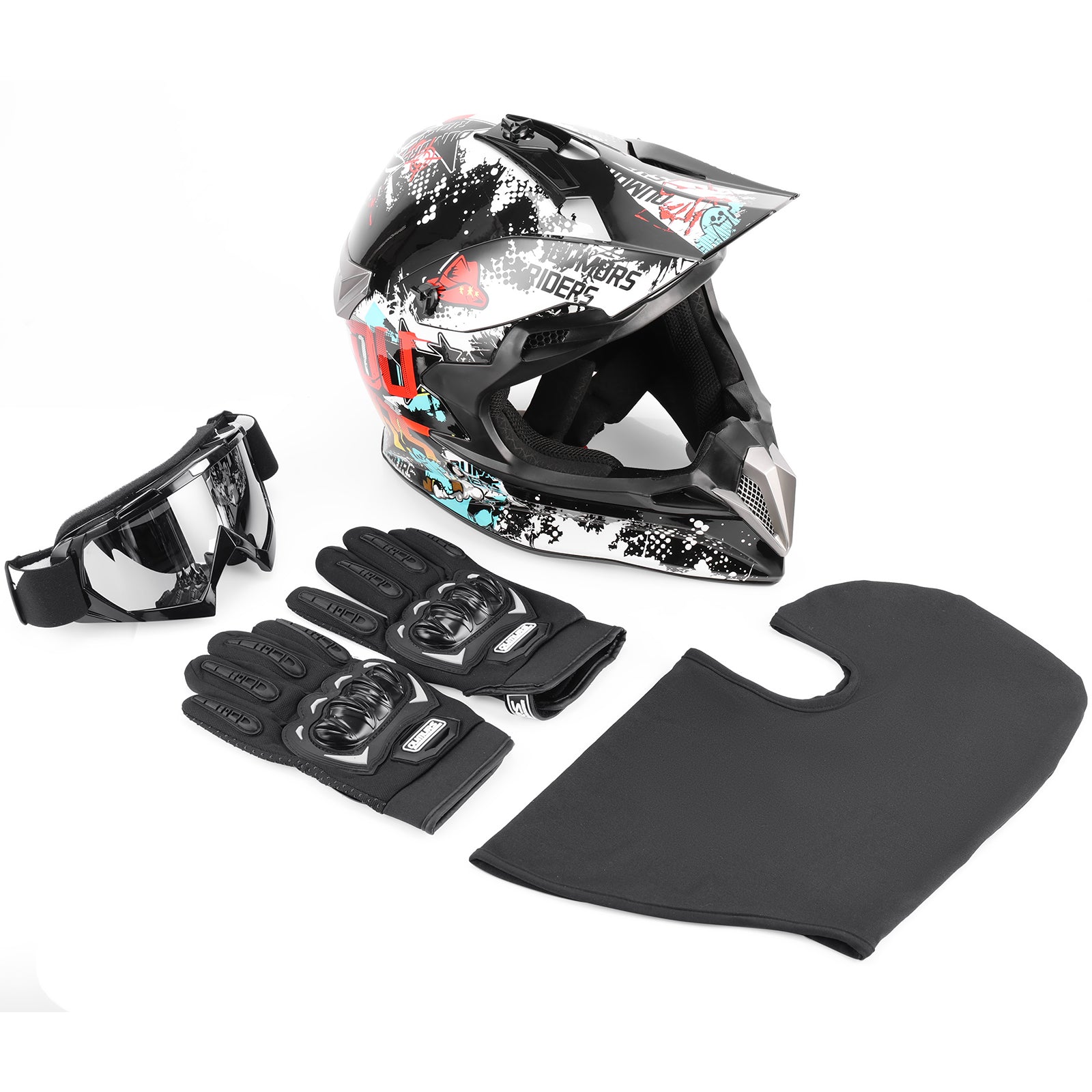 DOT Adult Dirt Bike Helmet White Cowboy