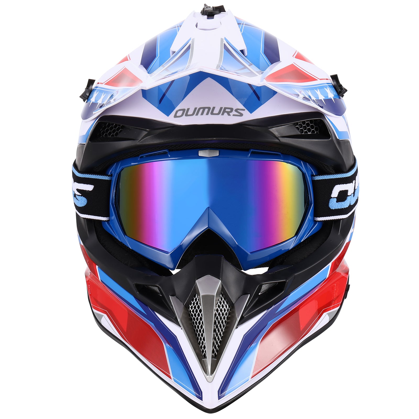 DOT Adult Dirt Bike Helmet Blue Star