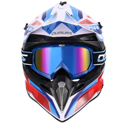 DOT Adult Dirt Bike Helmet Blue Star