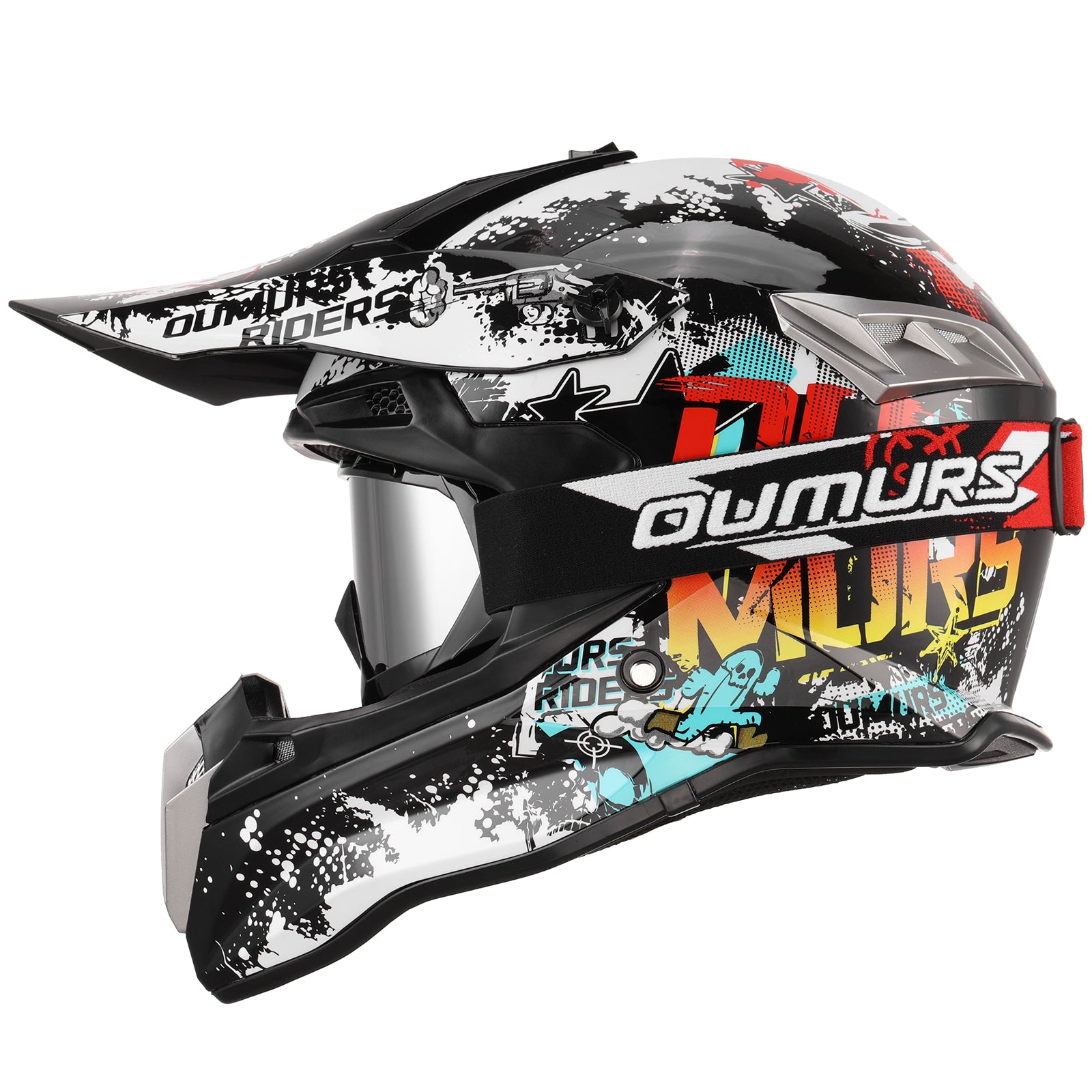 DOT Adult Dirt Bike Helmet White Cowboy