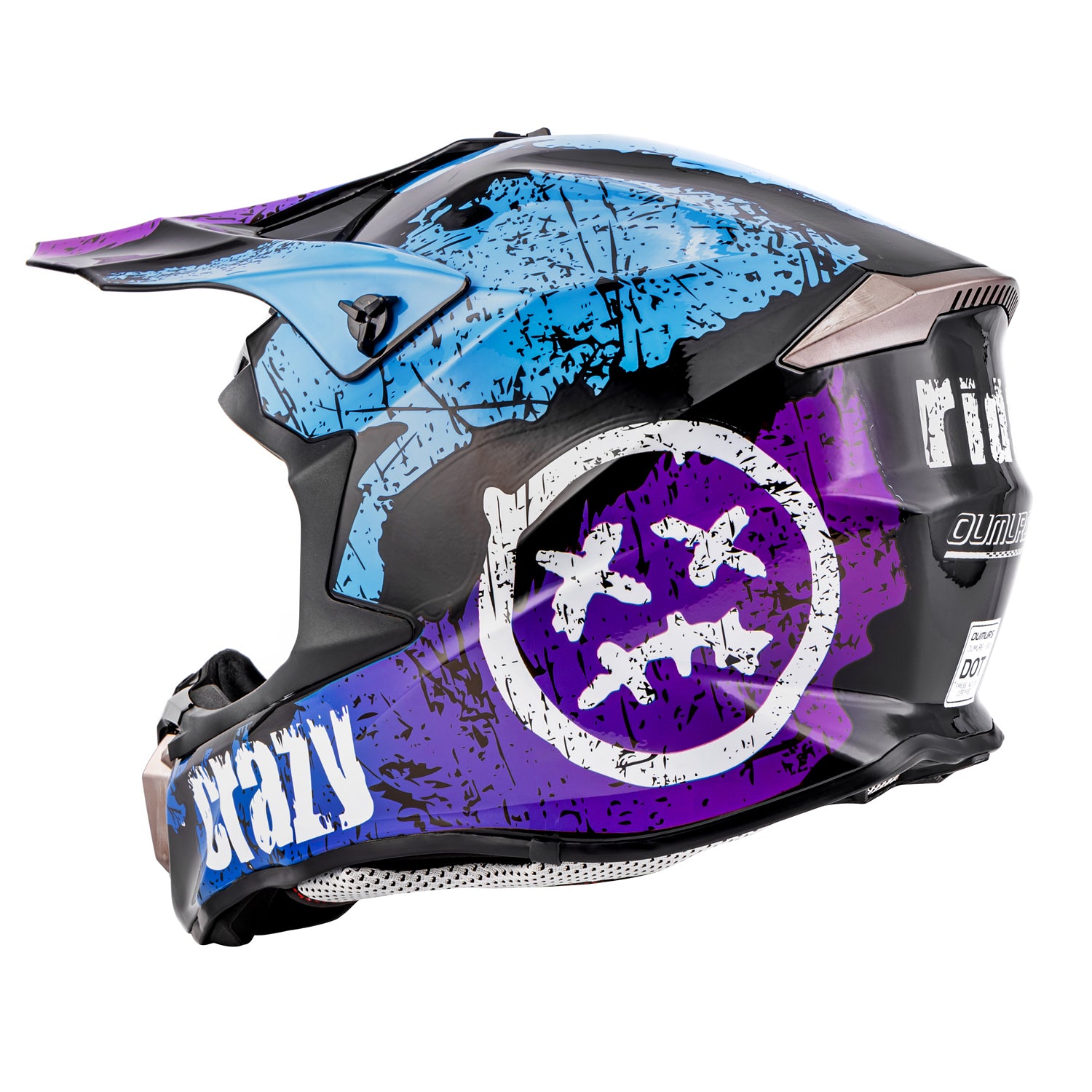 Adult ATV Dirt Bike Helmet Crazy Blue