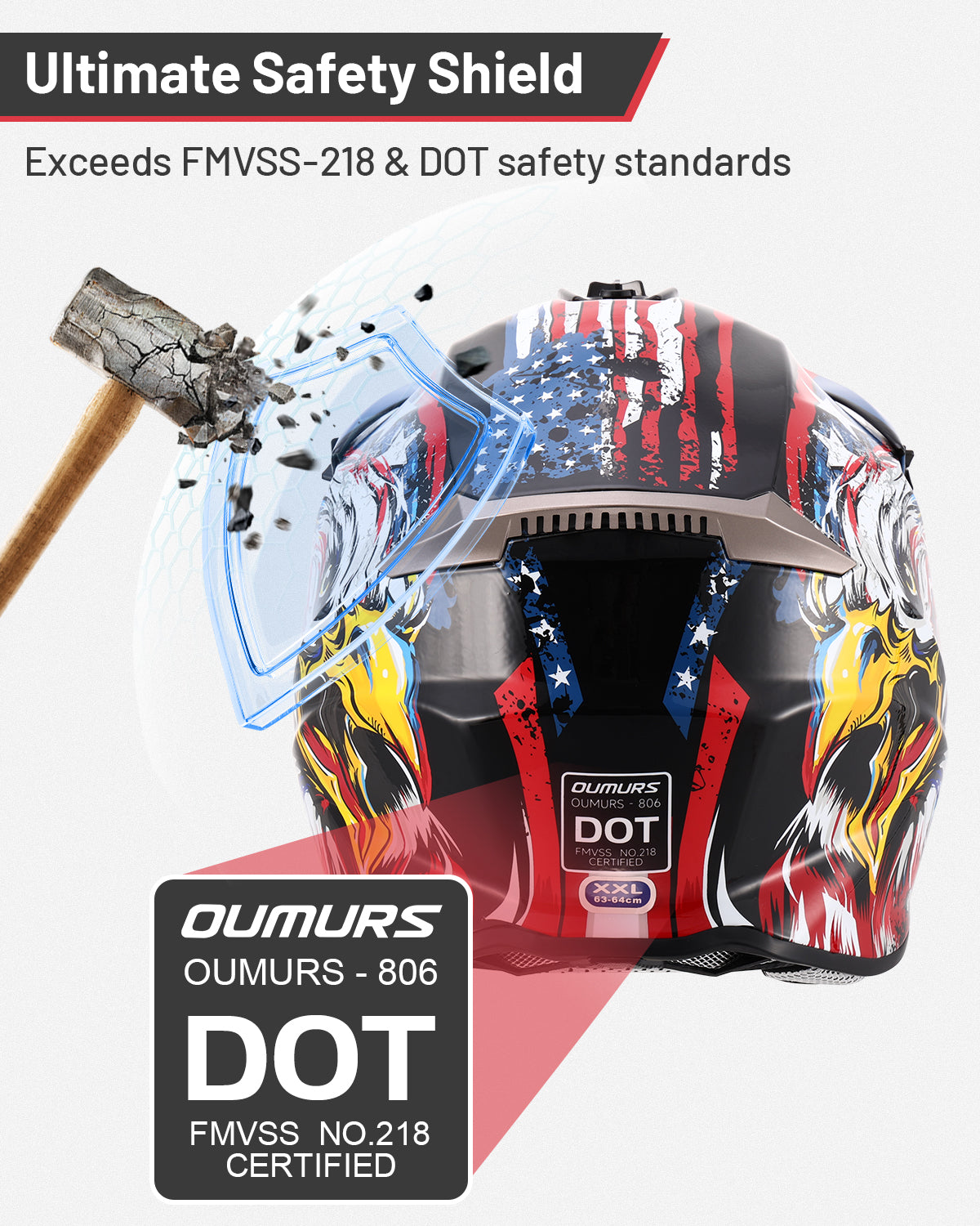 DOT Dirt Bike Helmet for Kids Eagle Blue