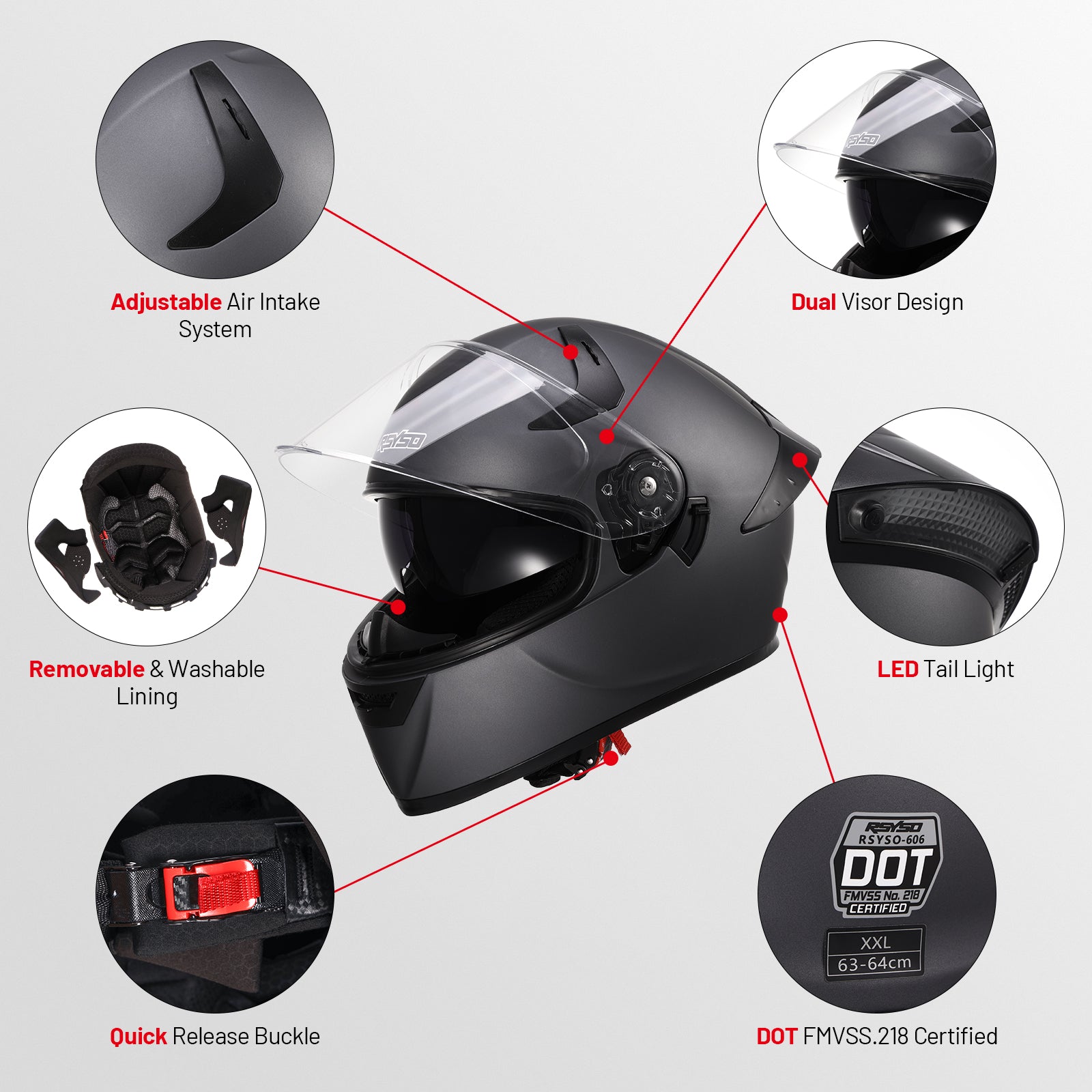 Dual Visor Full Face Motorcycle Helmet