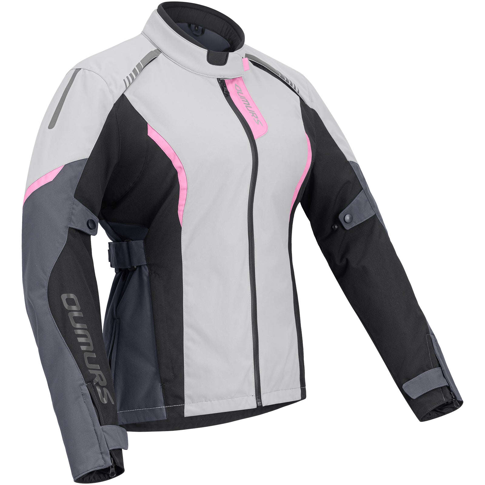 Motorcycle Jacket Grey Pink