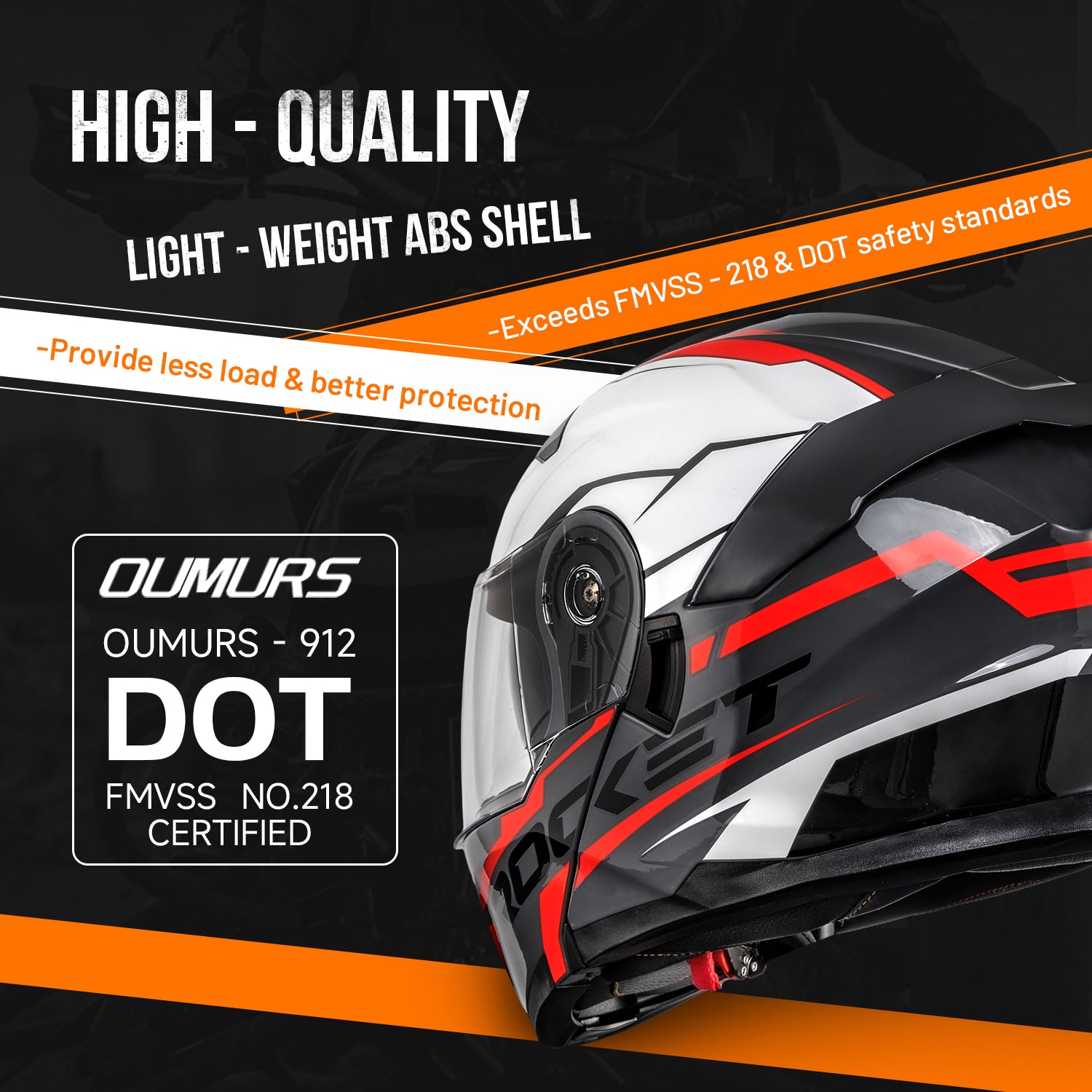 Modular Motorcycle Helmets Full Face Rocket Red