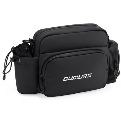 Oumurs Universal 1800D Motorcycle Handlebar Bag Water-resistant Sissy Bar Bag Reflective