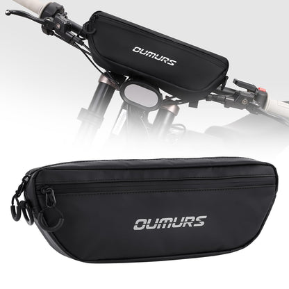 Oumurs Universal Motorcycle Handlebar Bag Water-resistant Bicycle Handlebar Bag Reflective Front Storage Bag