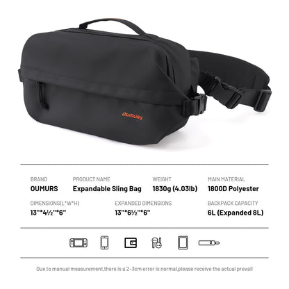 Oumurs 6L Crossbody Bag Sling Bag for Men and Women