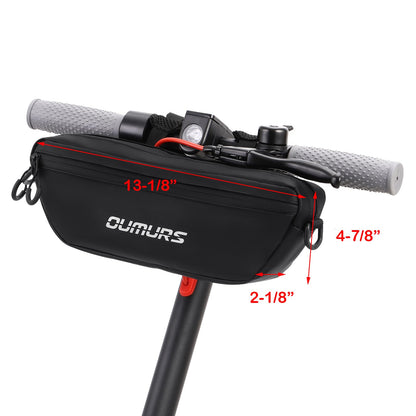 Oumurs Universal Motorcycle Handlebar Bag Water-resistant Bicycle Handlebar Bag Reflective Front Storage Bag