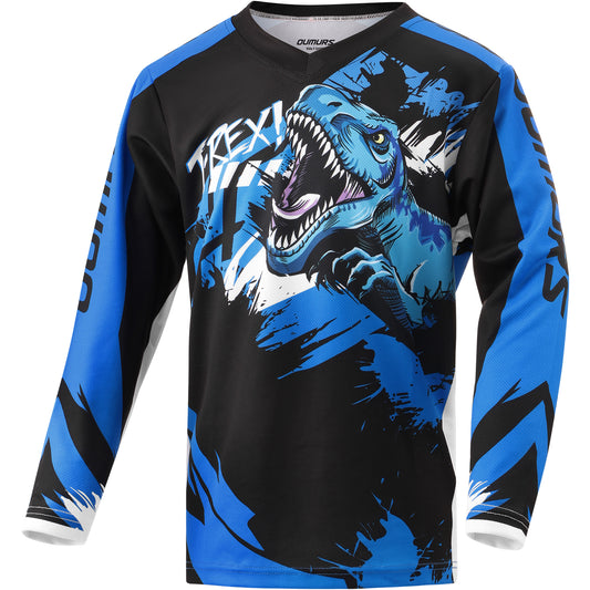 Kids Motocross Jersey Dinosaur for Dirt Bike