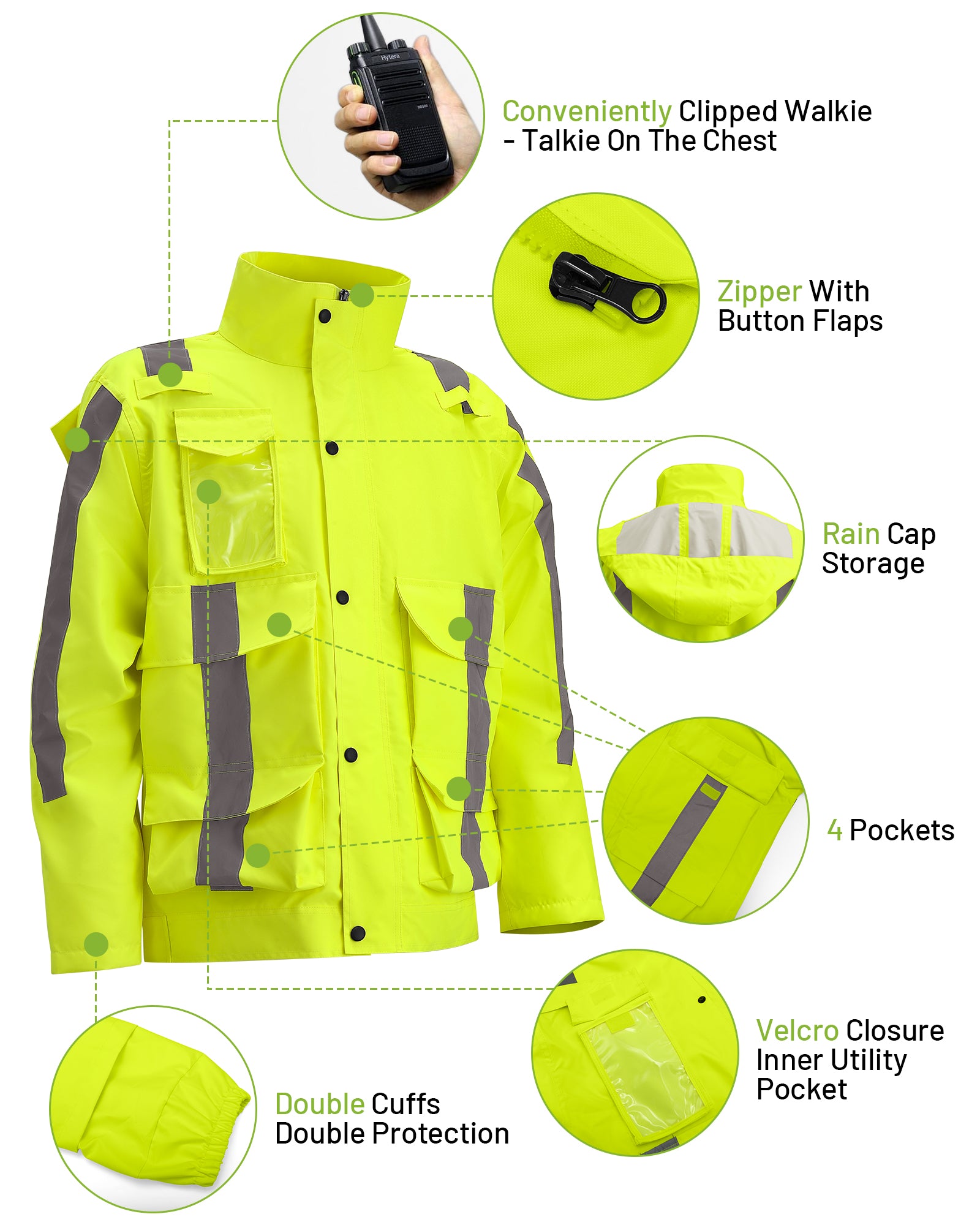 300D Hi Vis Rain Gear