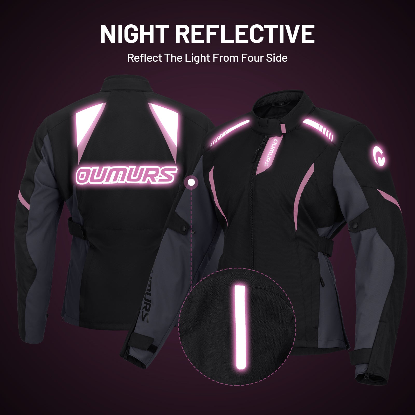 Motorcycle Jacket Black Pink